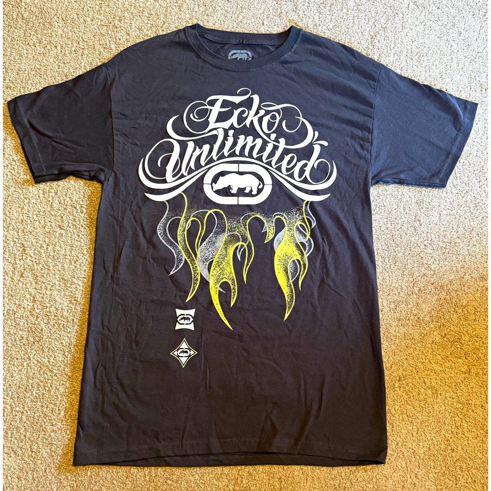 Ecko Unltd. Rawthentic Mens Black Double-Sided Logo Graphic Tee Size M